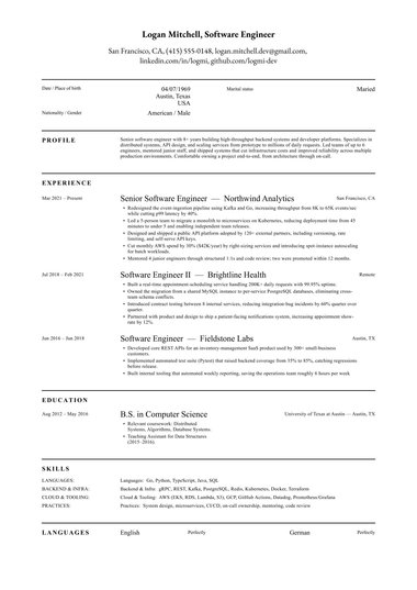 Model de CV Classic Simplu